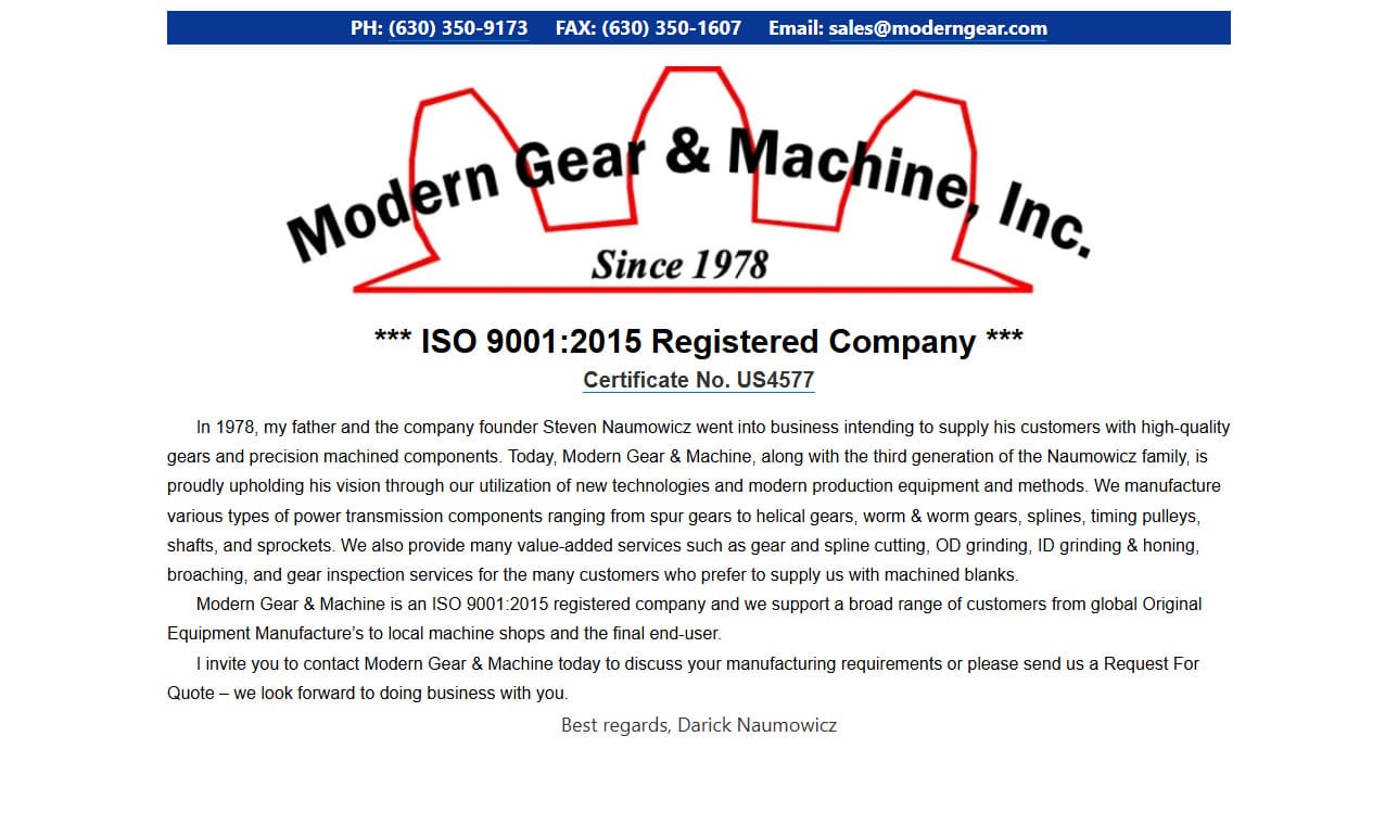 Modern Gear & Machine, Inc.